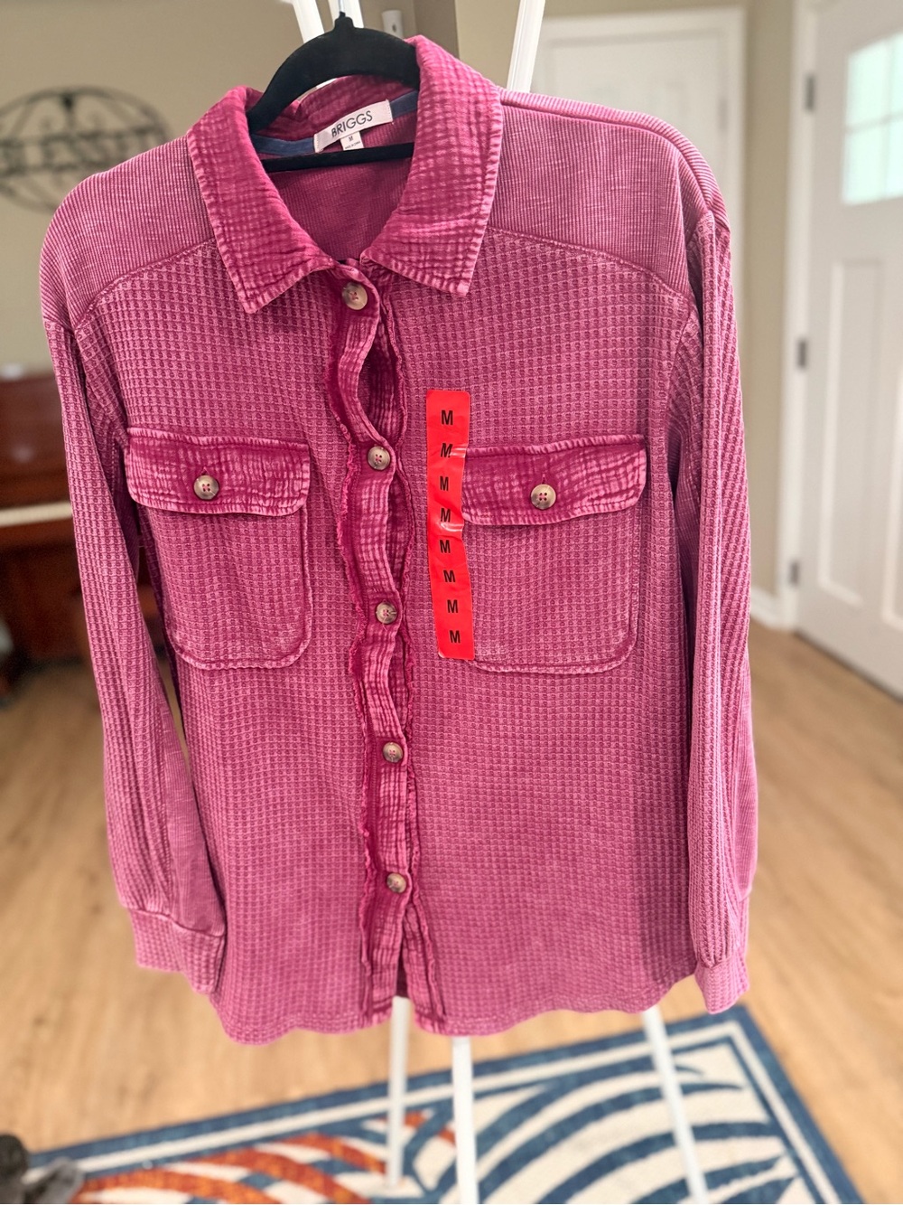 Brigs Pink Corduroy Button-Front Shirt